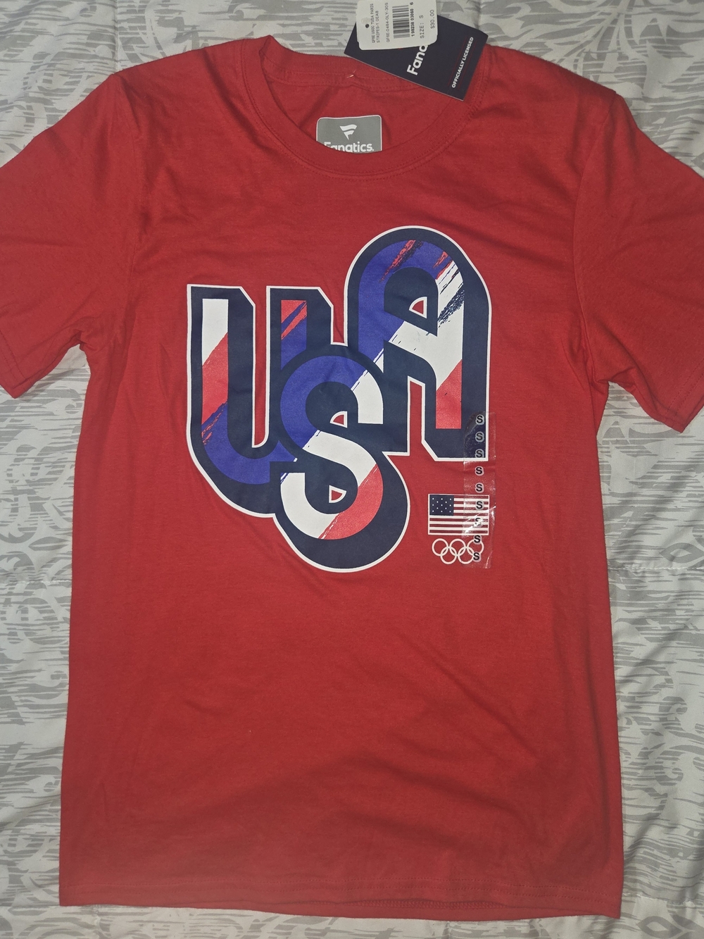 Fanatics Red USA Graphic Short Sleeve Tee